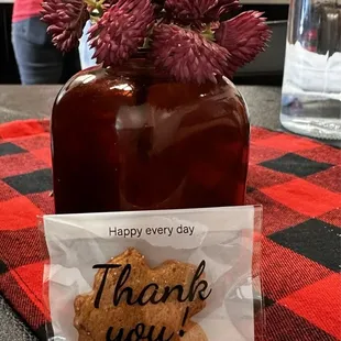 A homemade gingerbread cookie made by KRISTA.