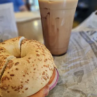 Lox Bagel &amp; Iced Mocha