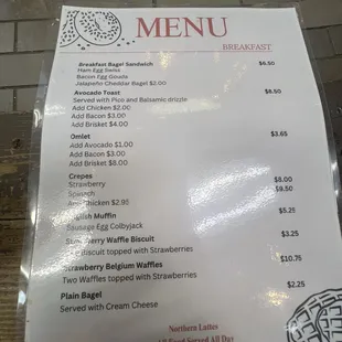 menu