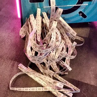 My son won the jackpot (1000 tickets) on Pop the Lock game inside Northern Lights Arcade, Great Wolf Lodge.