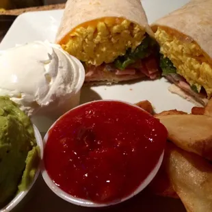 Breakfast Burrito:  big enough to share