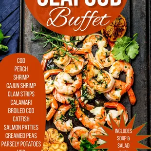 seafood buffet menu