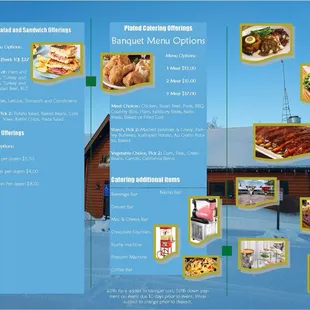the menu for the resort