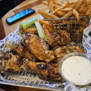 Wings and fries