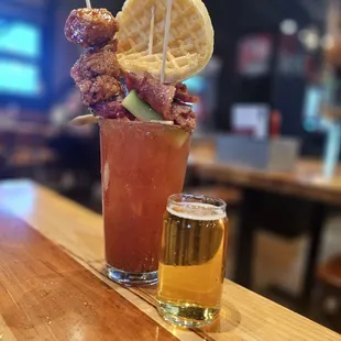 waffles, drink