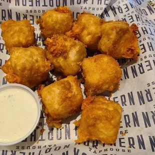 Aged cheddar cheese curds