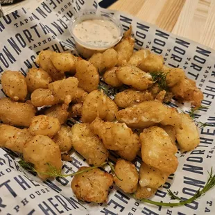 The dill pickle cheese curds were amazing!