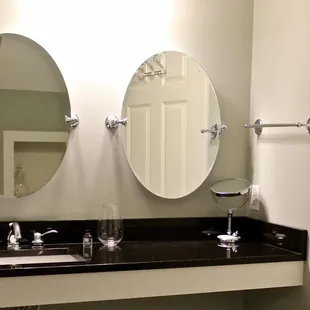 All the bathrooms are beautiful but I especially like this double mirror!