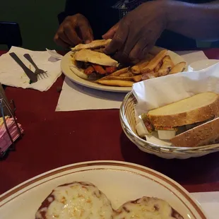Italian sausage sandwich with steak fries