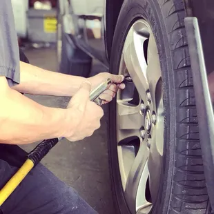 We check tire pressure with all our services we provide