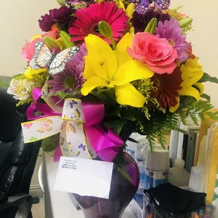 Butterfly themed arrangement