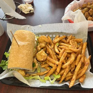 a sandwich and french fries