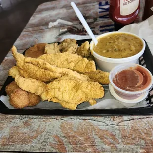 Oyster and catfish platter