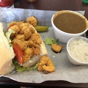 $9.99 lunch special gumbo and half a poboy