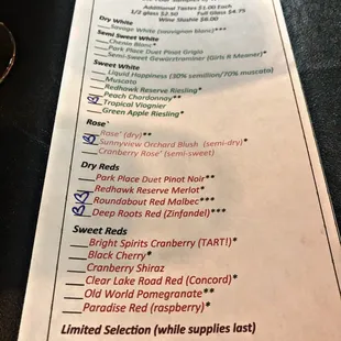 menu