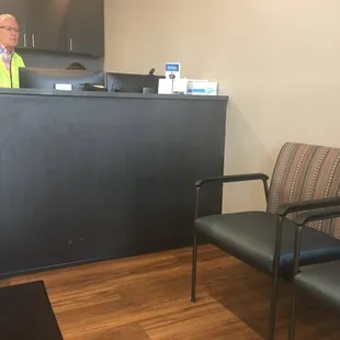 Seating next to receptionist. So much for HIPPA