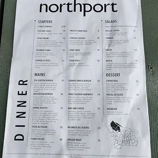 Dinner Menu