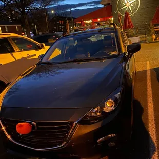 Christmas spirit in the parking lot