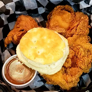 Fried Chicken and Biscuit Sandwich