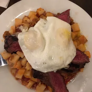 Steak and Eggs, Chorizo Hash