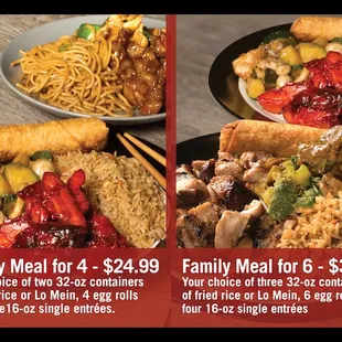 Family Meal for 4 and 6