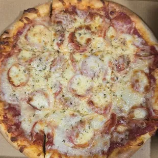 Pepperoni and extra cheese pizza