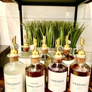 Syrups for coffee plus a specialty one, this month it's Peppermint