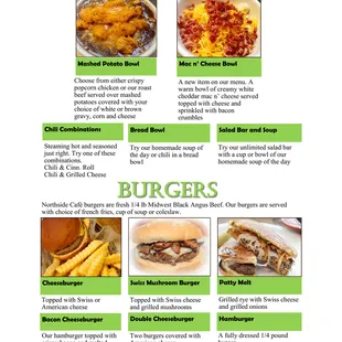 soups and chowder, menu