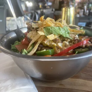 Southwestern Salad (a lot of fresh jalapeños inside and some hard to see because the green lettuce.)