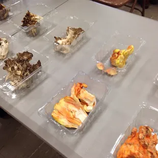 trays of food on a table