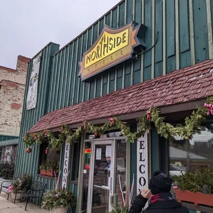 the front of the restaurant