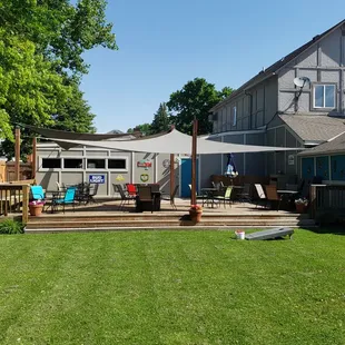 the back yard of a home
