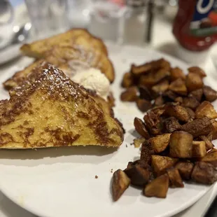 Brioche French Toast with breakfast potatoes