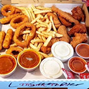 Large Downtown Sampler pick up order.