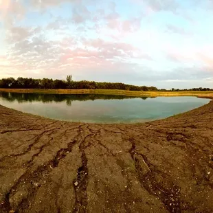 Fishing pond can be muddy and chiggers are bad