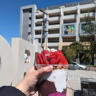 Large bowl with pitaya, acai, and coconut bases ($17)