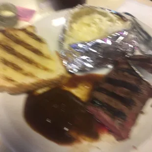 Sirloin w/baked potato &amp; toast