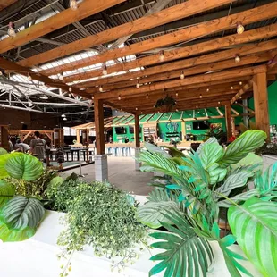 the outdoor dining area