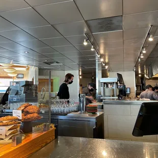 a view of the kitchen from the counter
