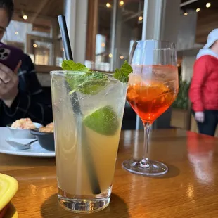 Housemade ginger ale and Aperol spritz  | Instagram: slimthiccarbs