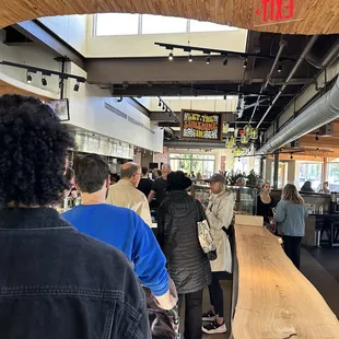 Free Northstar burger on EarthDay creates a long line!