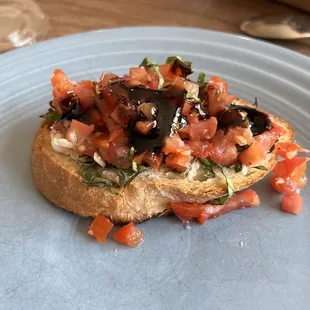 Goat Cheese Bruschetta assembled!