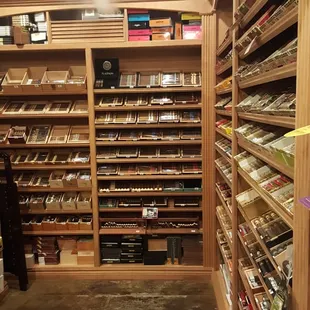 In side the humidifier at Northfield cigar lounge