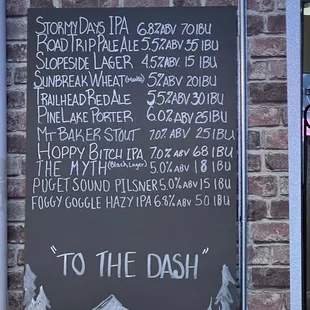 Beer menu