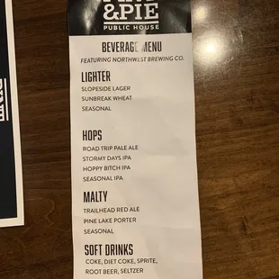 Beverage Menu