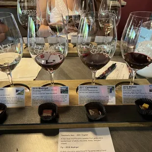 My Chocolate &amp; Wine flight