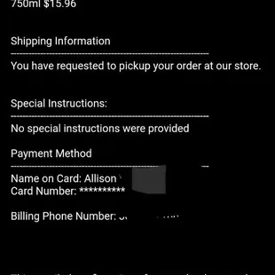 a list of wines and spirits