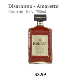 a bottle of disarmo amarreto