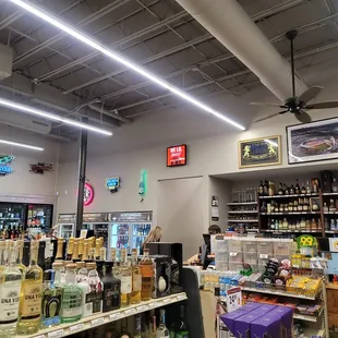 a variety of liquors in a store