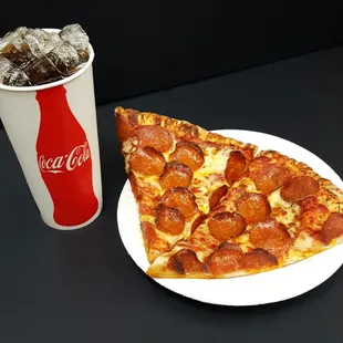 #1 Lunch Special
Two slices of pizza and a small drink